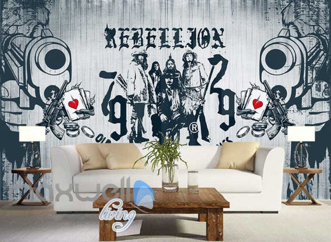 Image of graphic design wallpaper rebellion drawing on white wall Art Wall Murals Wallpaper Decals Prints Decor IDCWP-JB-000628