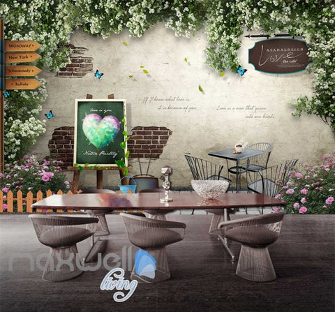 Image of 3D Portrait Mural With Flowers Chair And Table Art Wall Murals Wallpaper Decals Prints Decor IDCWP-JB-000664
