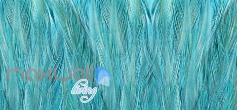 Image of Graphic Design Pattern Blue Green Feathers Art Wall Murals Wallpaper Decals Prints Decor IDCWP-JB-000666
