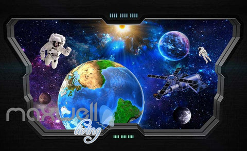 Image of 3D View Of Space World Astronaut From Space Ship Art Wall Murals Wallpaper Decals Prints Decor IDCWP-JB-000668
