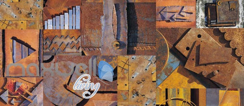 Image of Rotten Wall Of Metal Pieces Art Wall Murals Wallpaper Decals Prints Decor IDCWP-JB-000717