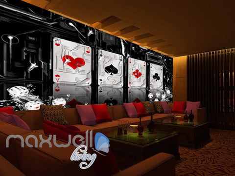 Image of 3D Aces Poker Art Wall Murals Wallpaper Decals Prints Decor IDCWP-JB-000722