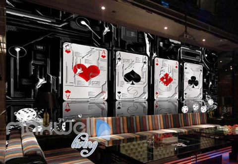 Image of 3D Aces Poker Art Wall Murals Wallpaper Decals Prints Decor IDCWP-JB-000722
