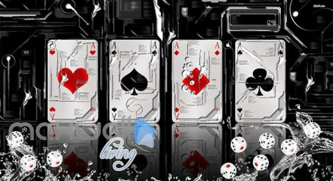 Image of 3D Aces Poker Art Wall Murals Wallpaper Decals Prints Decor IDCWP-JB-000722