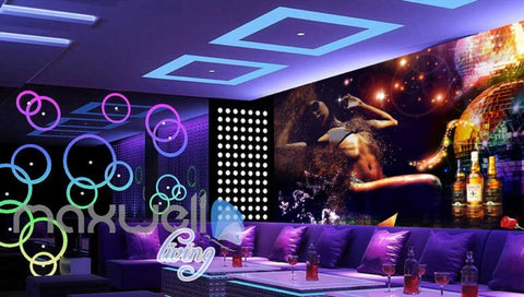 Image of Woman With Stripe Bikini For Ktv Club Room Art Wall Murals Wallpaper Decals Prints Decor IDCWP-JB-000726