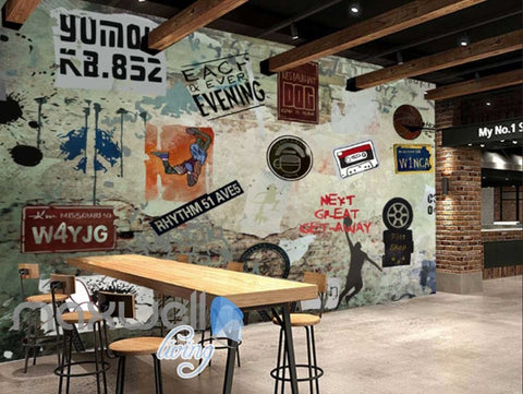 Image of 3D Collague Posters On Damage Wall Art Wall Murals Wallpaper Decals Prints Decor IDCWP-JB-000758