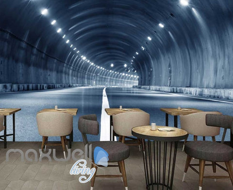 Image of 3D Highway Tunnel Art Wall Murals Wallpaper Decals Prints Decor IDCWP-JB-000766