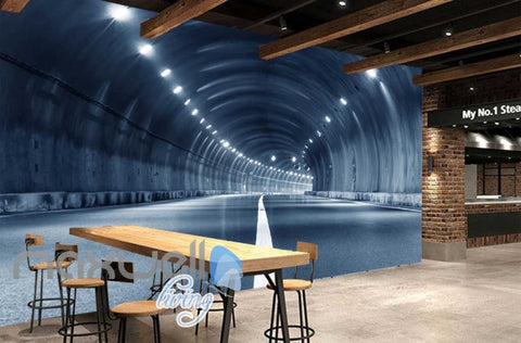 Image of 3D Highway Tunnel Art Wall Murals Wallpaper Decals Prints Decor IDCWP-JB-000766