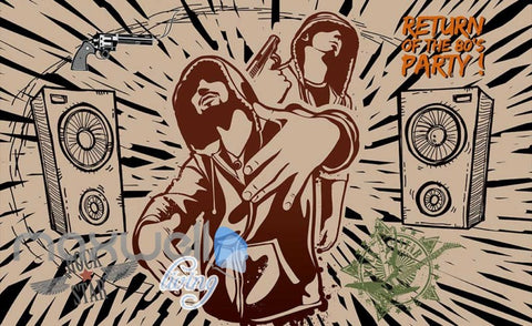 Image of Graphic Design Rappers Speakers Gun Art Wall Murals Wallpaper Decals Prints Decor IDCWP-JB-000785