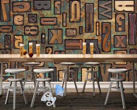 Image of Typography Metal Letters Art Wall Murals Wallpaper Decals Prints Decor IDCWP-JB-000793