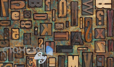 Image of Typography Metal Letters Art Wall Murals Wallpaper Decals Prints Decor IDCWP-JB-000793