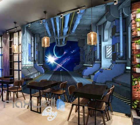 Image of View Planets From Spaceship Art Wall Murals Wallpaper Decals Prints Decor IDCWP-JB-000813