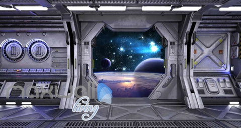 Image of View Planets From Spaceship Art Wall Murals Wallpaper Decals Prints Decor IDCWP-JB-000814
