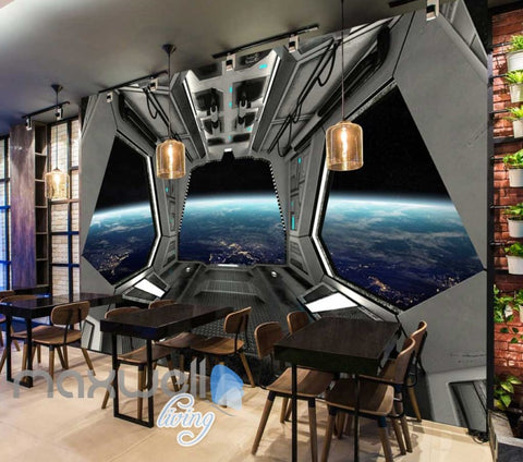 Image of View Planets From Spaceship Art Wall Murals Wallpaper Decals Prints Decor IDCWP-JB-000815