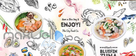 Image of Graphic Design Collague Of Food Art Wall Murals Wallpaper Decals Prints Decor IDCWP-JB-000832