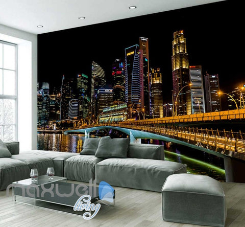Image of Landscape City Night Art Wall Murals Wallpaper Decals Prints Decor IDCWP-JB-000843