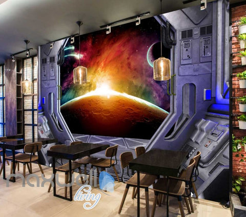 Image of View Of Space From Spaceship Art Wall Murals Wallpaper Decals Prints Decor IDCWP-JB-000864