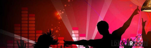 Image of Graphic Design People Dancing Silhouette Ktv Club Art Wall Murals Wallpaper Decals Prints Decor IDCWP-JB-000884