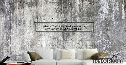 Image of Cement Wall Living Room Art Wall Murals Wallpaper Decals Prints Decor IDCWP-JB-000917
