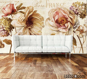Vintage Flowers Living Room Art Wall Murals Wallpaper Decals Prints Decor IDCWP-JB-000943