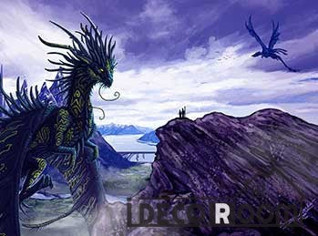 Image of Graphic Design Purple Dragon In City Restaurant Art Wall Murals Wallpaper Decals Prints Decor IDCWP-JB-000968