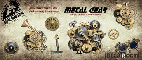 Image of Metal Gear Wall Restaurant Art Wall Murals Wallpaper Decals Prints Decor IDCWP-JB-000976