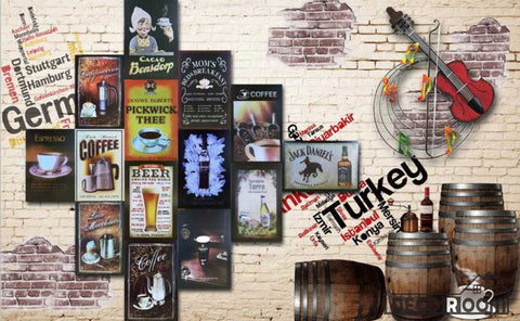 Image of White Wall 3D Poster Coffee Living Room Art Wall Murals Wallpaper Decals Prints Decor IDCWP-JB-000980