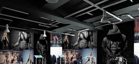 Image of Collage Fitness Woman Doing Excercise Fitness Club Art Wall Murals Wallpaper Decals Prints Decor IDCWP-JB-000987