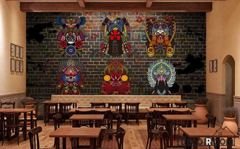 Image of Animal Mandala Colorful Designs Black Wall Restaurant Art Wall Murals Wallpaper Decals Prints Decor IDCWP-JB-001004