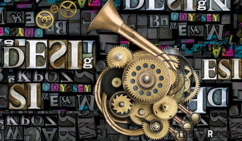 Image of 3D Typographic Letters Trompet Gear Restaurant Art Wall Murals Wallpaper Decals Prints Decor IDCWP-JB-001084