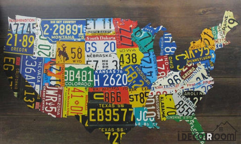 Image of Collage Target Plates Usa Map Restaurant Art Wall Murals Wallpaper Decals Prints Decor IDCWP-JB-001089