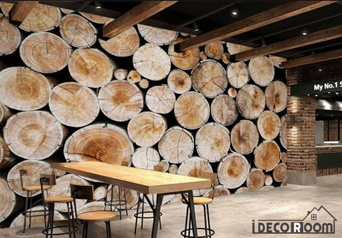 Image of Pile Of Wood Poster Restaurant Art Wall Murals Wallpaper Decals Prints Decor IDCWP-JB-001114