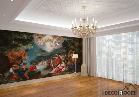 Image of Baptism Of Christ Sylvan Landscape Oil Painting Living Room Art Wall Murals Wallpaper Decals Prints Decor IDCWP-JB-001116
