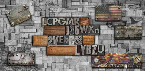 Image of Metal Wall 3D Typographic Letters Usa Flag Restaurant Art Wall Murals Wallpaper Decals Prints Decor IDCWP-JB-001137