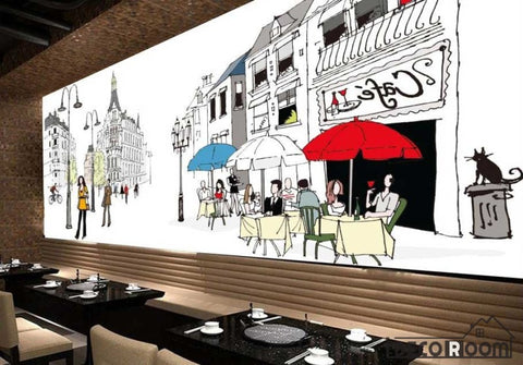 Image of Graphic Design Drawing Street London Ktv Club Restaurant Art Wall Murals Wallpaper Decals Prints Decor IDCWP-JB-001150