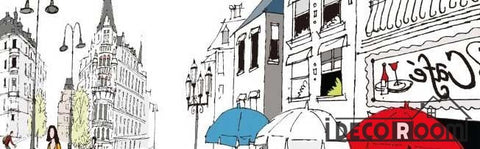 Image of Graphic Design Drawing Street London Ktv Club Restaurant Art Wall Murals Wallpaper Decals Prints Decor IDCWP-JB-001150