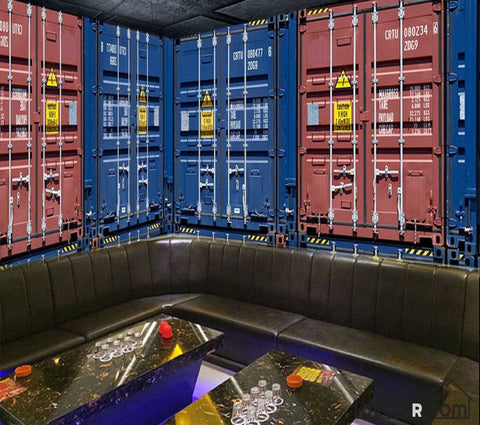 Image of 3D Container Doors Restaurant Art Wall Murals Wallpaper Decals Prints Decor IDCWP-JB-001163