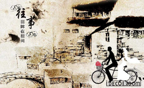 Image of Drawing Old City China Living Room Art Wall Murals Wallpaper Decals Prints Decor IDCWP-JB-001172