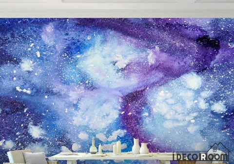 Image of Purple Space Background Living Room Art Wall Murals Wallpaper Decals Prints Decor IDCWP-JB-001178