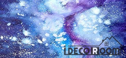 Image of Purple Space Background Living Room Art Wall Murals Wallpaper Decals Prints Decor IDCWP-JB-001178