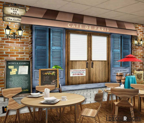 Image of Cafe De Paris Coffee Shop Background Restaurant Art Wall Murals Wallpaper Decals Prints Decor IDCWP-JB-001185