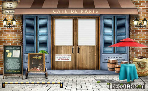Image of Cafe De Paris Coffee Shop Background Restaurant Art Wall Murals Wallpaper Decals Prints Decor IDCWP-JB-001185
