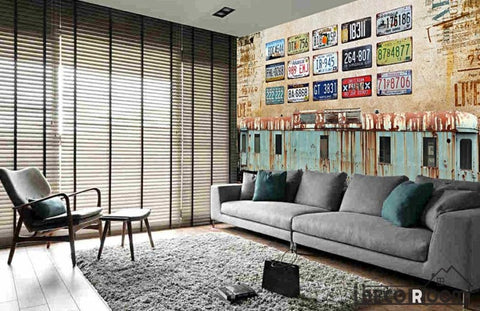 Image of Rotten Wagon Train Target Plates On Wall Living Room Art Wall Murals Wallpaper Decals Prints Decor IDCWP-JB-001231