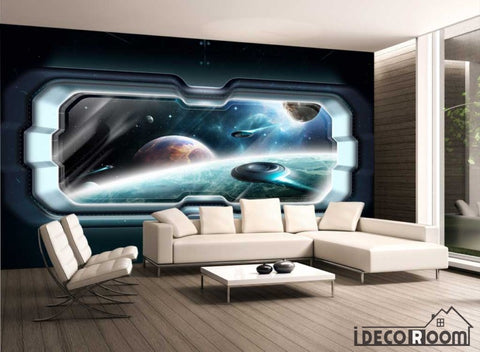 Image of View Space Planets Living Room Art Wall Murals Wallpaper Decals Prints Decor IDCWP-JB-001273
