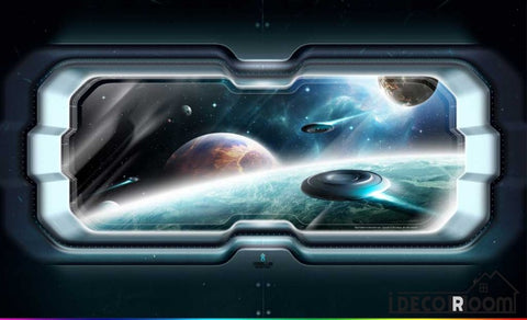 Image of View Space Planets Living Room Art Wall Murals Wallpaper Decals Prints Decor IDCWP-JB-001273