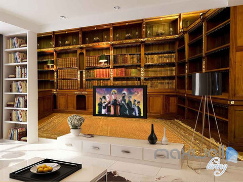 Image of 3D Classic Office Bookcase Wall Paper Mural Art Print Decals Business Decor IDCWP-SJ-000004