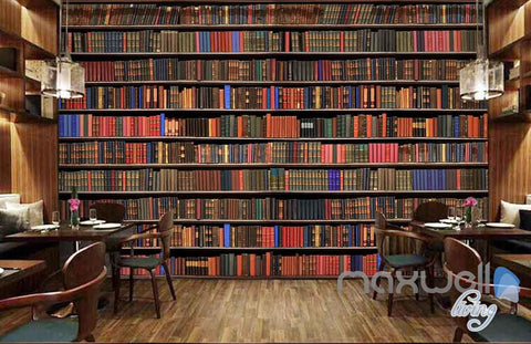 Image of 3D Large Realistic Books Wall Paper Mural Art Print Decals Business Decor IDCWP-SJ-000012
