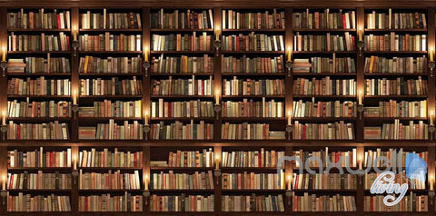 Image of 3D Huge Bookcase Books High Wall Paper Mural Art Print Decals Business Decor IDCWP-SJ-000013
