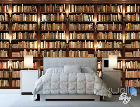 Image of 3D Huge Bookcase Books High Wall Paper Mural Art Print Decals Business Decor IDCWP-SJ-000013