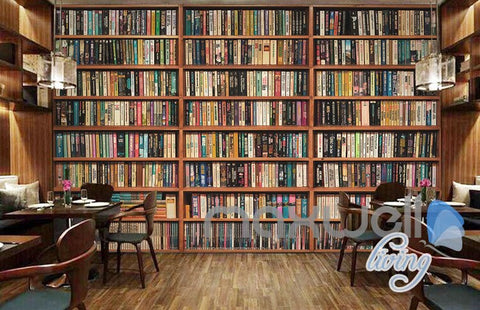 Image of 3D Full Books Bookshelf Book case Wall Paper Mural Art Print Decals Office Decor IDCWP-SJ-000015